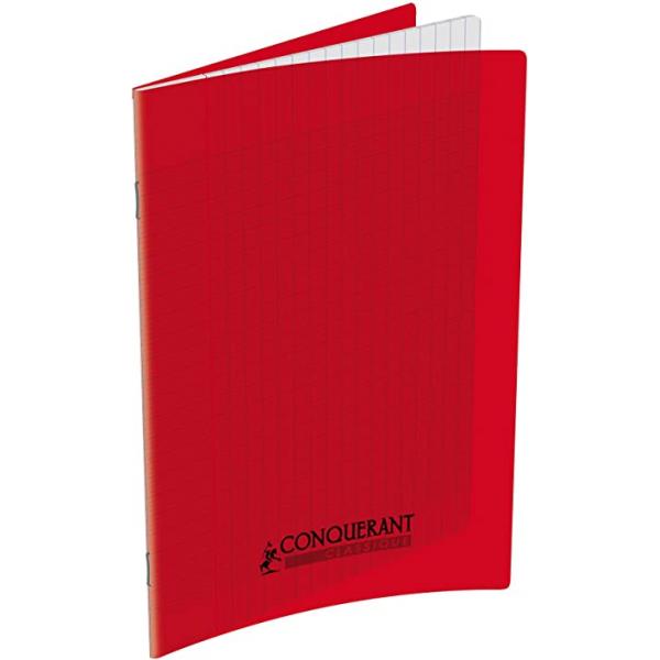Cahier 192P 24*32 90G POLY GC Rouge Conquérant
