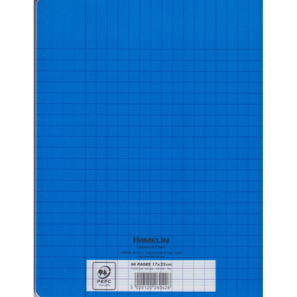 Cahier 96P 17*22 70G POLY GC Bleu Conquérant