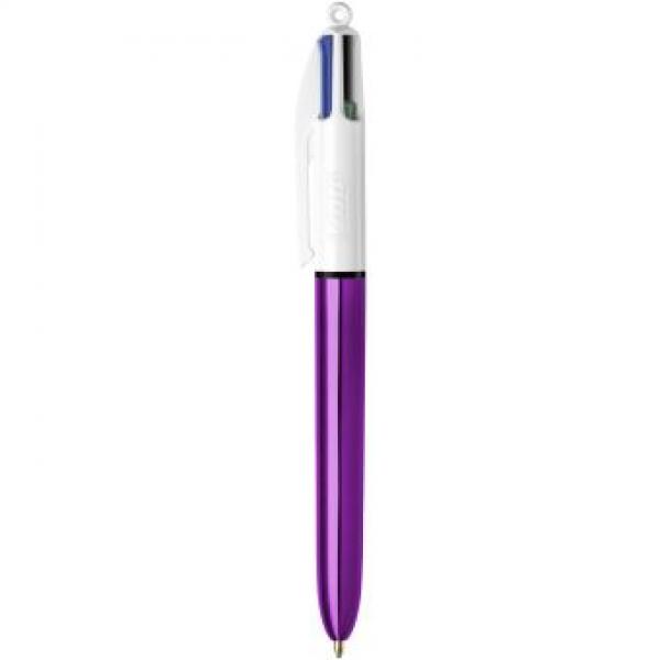 Stylo bille Bic Shine 4 couleurs Violet