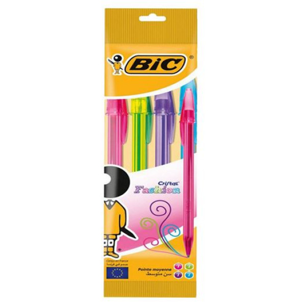 Stylo bic cristal fashion 4 couleurs ref939232