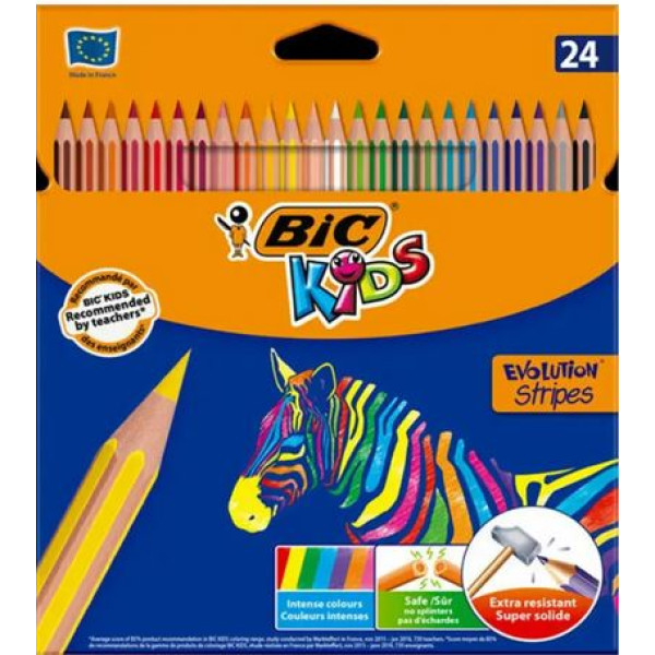 Crayons de couleur Evol Stripes 24 PC