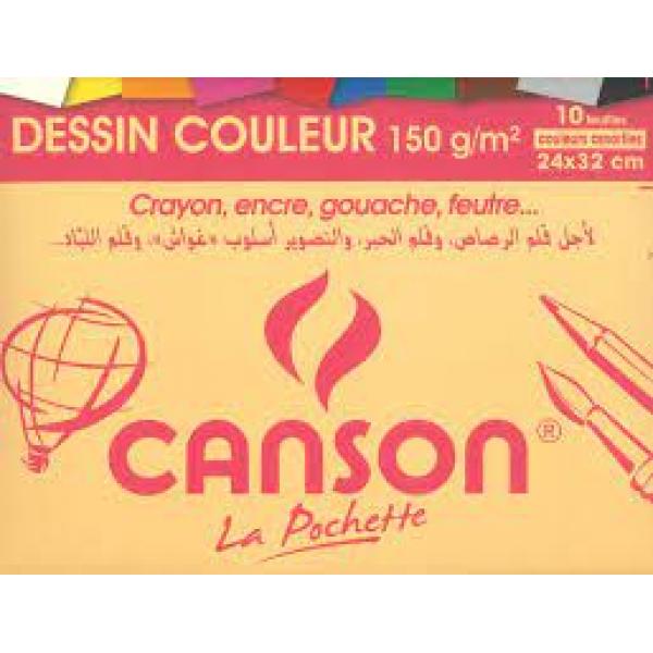 Pochette Canson 24*32 150g couleurs