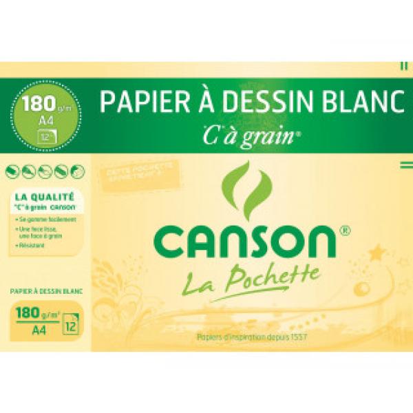 Pochette Canson 21*29.7 180g blanc