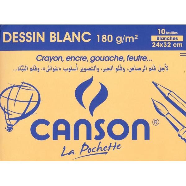 Pochette Canson 24*32 180g blanc
