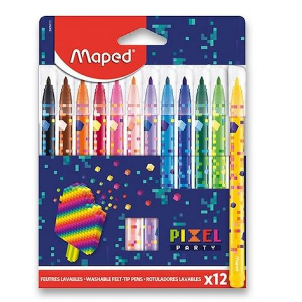 Feutre pixel party set 12 couleurs ref 845413
