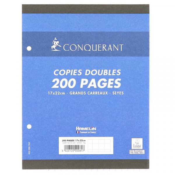 Copies doubles Conq 17*22 200P gc 70g blanc 1223