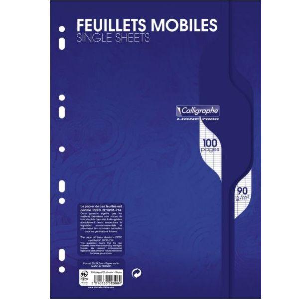 Feuilles mobiles séyès Calligraphe A4 90G 100P Blanc