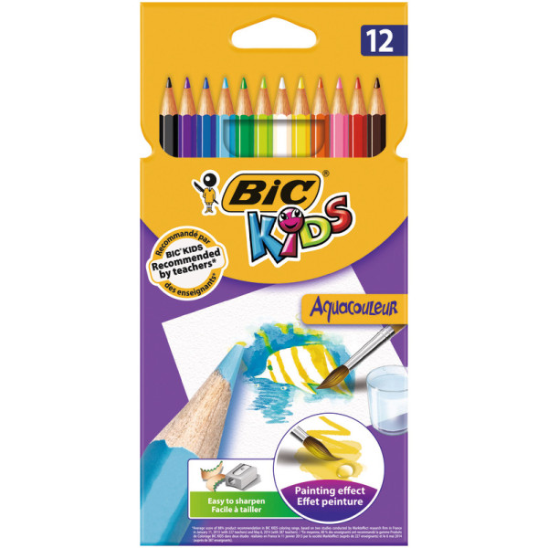 Crayons de couleur Bic Aquacouleur P12