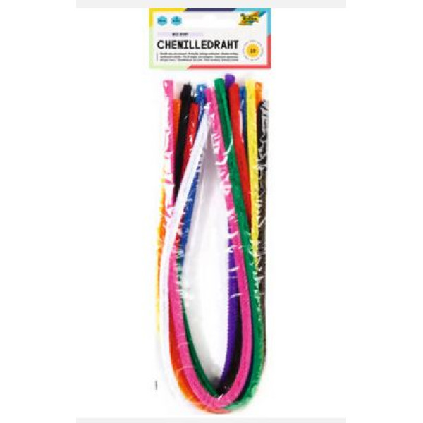 Fil chenille multicolore 50 cm lot de 10