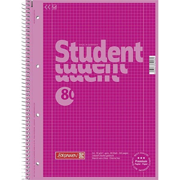 Cahier 160P A4 70G SP Rose Brunnen