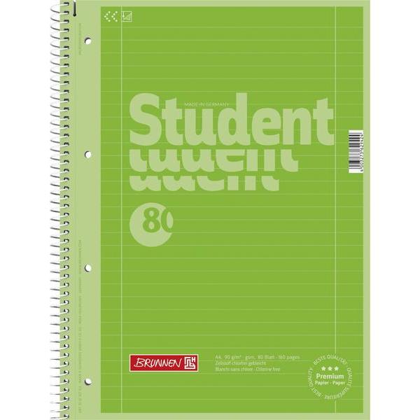 Cahier 160P A4 70G SP Vert Brunnen