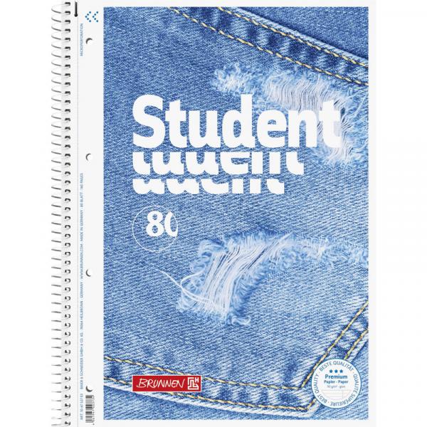 Cahier 160P A4 70G SP Flocage jeans Brunnen