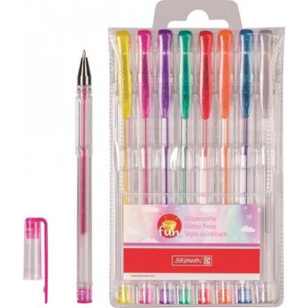 Stylo gel Brunnen pailleté etui de 8