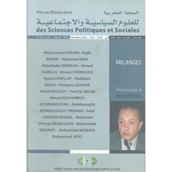 Revue Marocaine des sciences politiques et sociales N° Hors-Série 2013 Mélandes Hommage a Driss BENALI