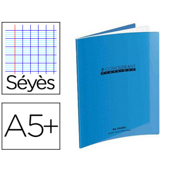 Cahier 48P 17*22 90G POLY GC Bleu Conquérant