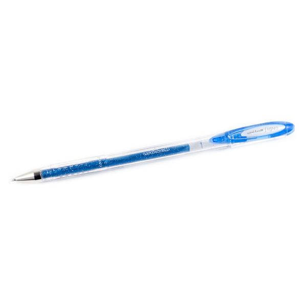 Stylo gel pailleté Signo UM120 bleu