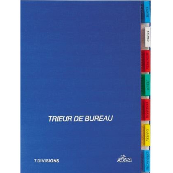 Trieur de bureau 12 divisions bleu