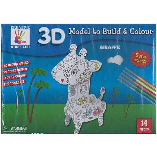 3D Model To Build and Colour -Giraffe