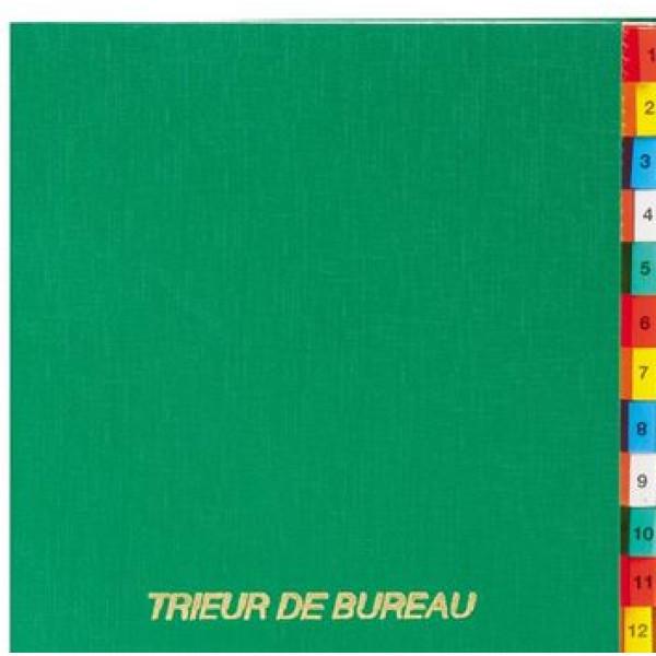 Trieur de bureau 12 divisions vert