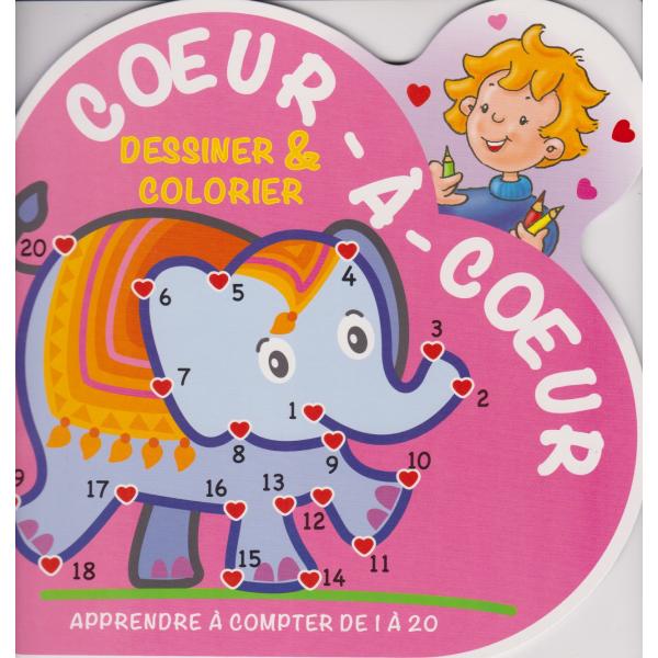 Cœur à cœur -Apprendre à compter de 1 à 20 Éléphant 