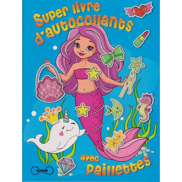 Super livre d'autocollants avec paillettes -Sirène