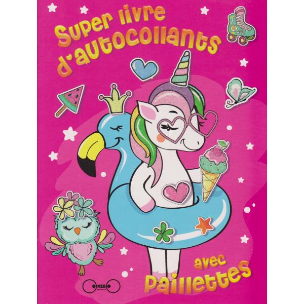 Super livre d'autocollants avec paillettes -Licorne