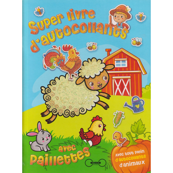 Super livre d'autocollants avec paillettes -Animaux	