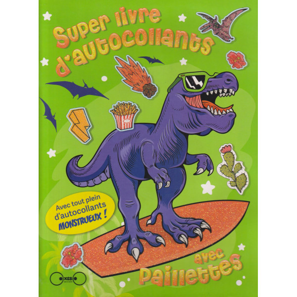 Super livre d'autocollants avec paillettes -Monstre