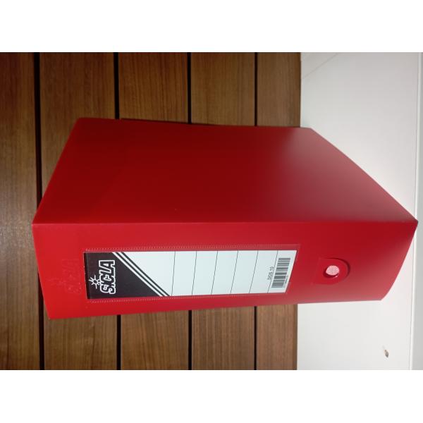 Boite archive plastique 32.5*24.5 polypro 10cm Rouge 