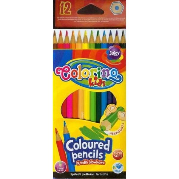 12 Crayons de couleurs hexagonal 14687PTR