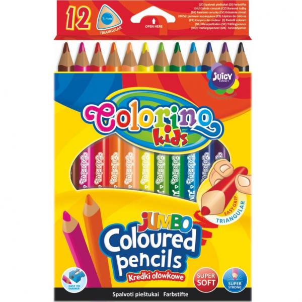 12 Crayons couleur triangulaire jumbo 51859PTR