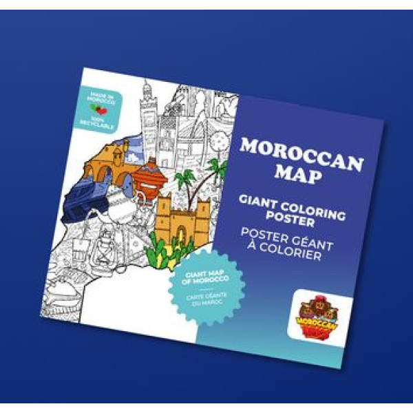 Poster coloriage XXL 'Moroccan Map' 