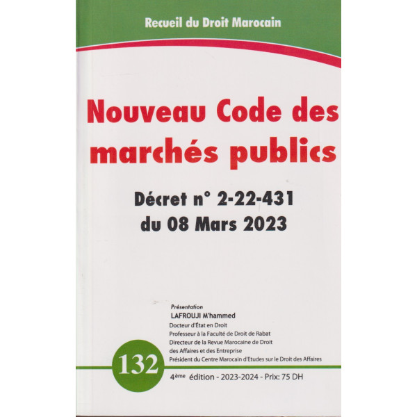 Nouveau code des marchés publics N°132