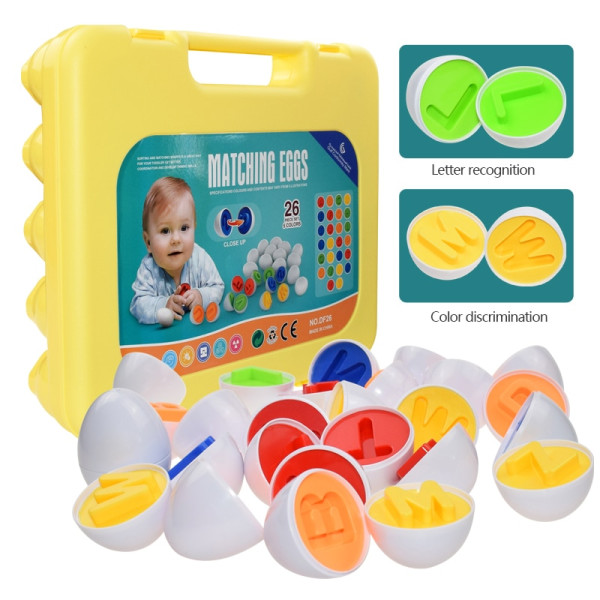 Matching Egg 26 piece set 5 colors lettres