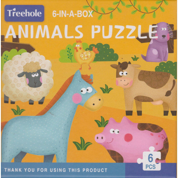 Animals puzzle 6 pcs -Treehole