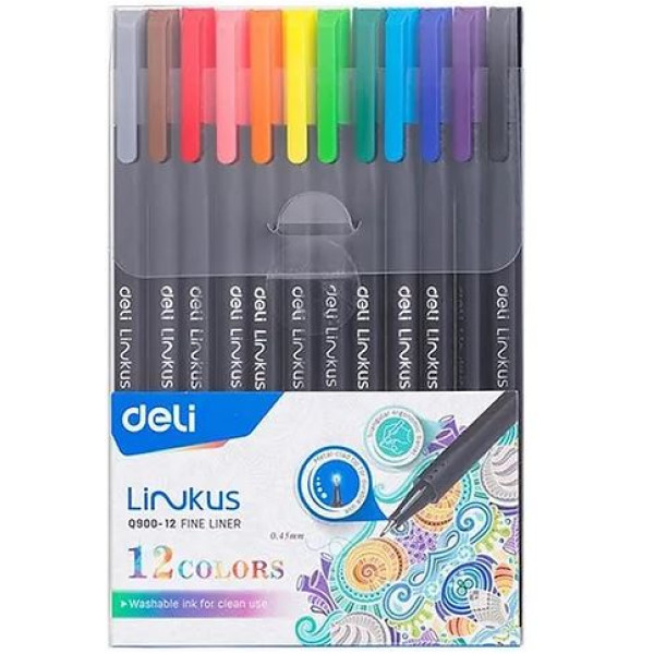 12 Feutres coloriage DELI Ref Q900