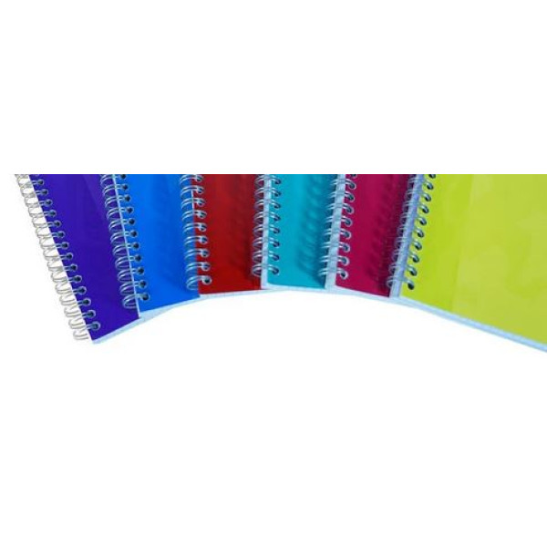 Carnet spirales A6 -couverture plstique