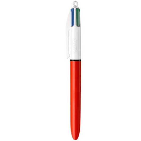 Stylo à bille 4 couleurs 1 mm - corps rouge