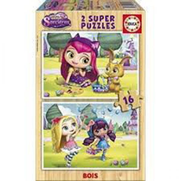 Coffret Puzzles mini sorciere 2X16Pcs Bois