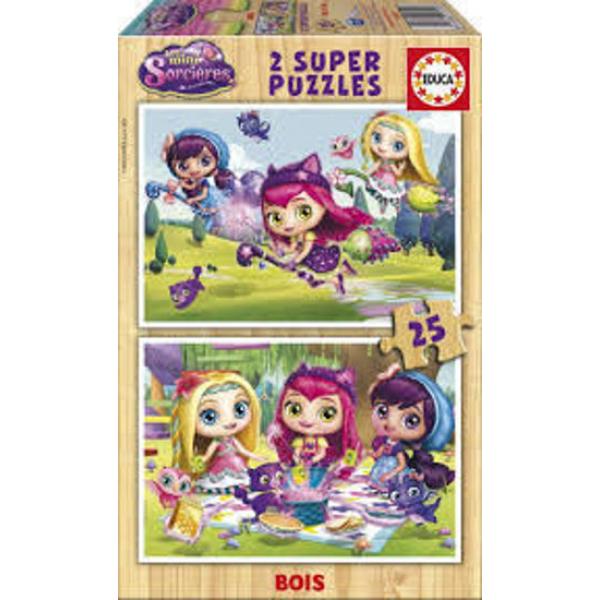 Coffret Puzzles mini sorciere 2X25Pcs Bois