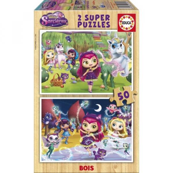 Coffret Puzzles mini sorciere 2X50Pcs Bois