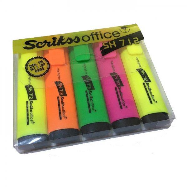 Marqueur Fluo pack 5 Scrikss SH 712