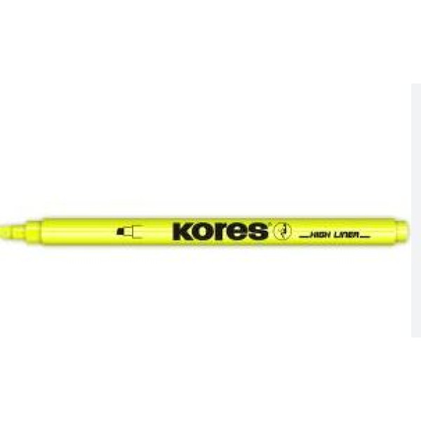 Surligneur Kores pointe biseautée 0,5 mm jaune