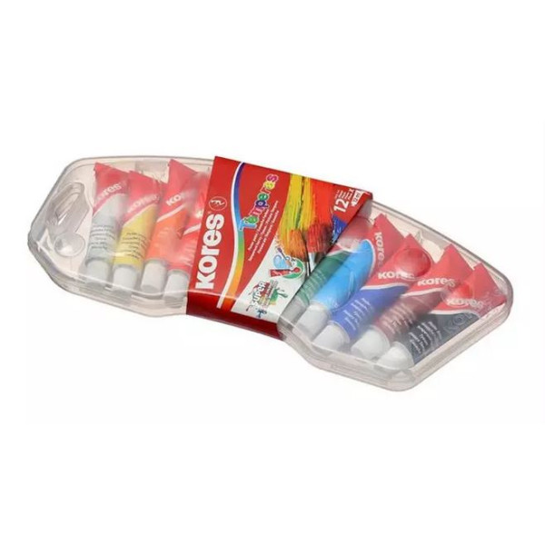 Gouache en tube Temperas étui en plastique de 12