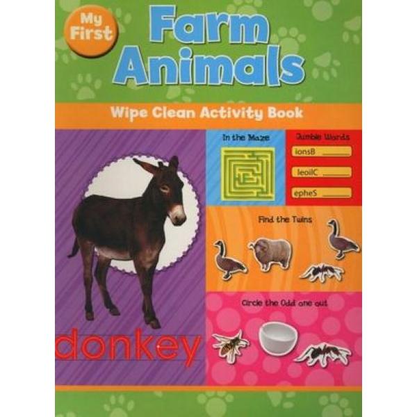 Wipe clean activity book  -My First Farm Animals 