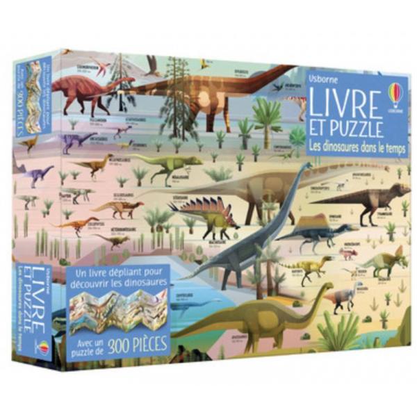 Livre et Puzzle -Les Dinosaures dans le temps 