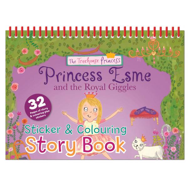 The treehouse princess -Princess Esme And The Royal Giggles sticker and colouring story book