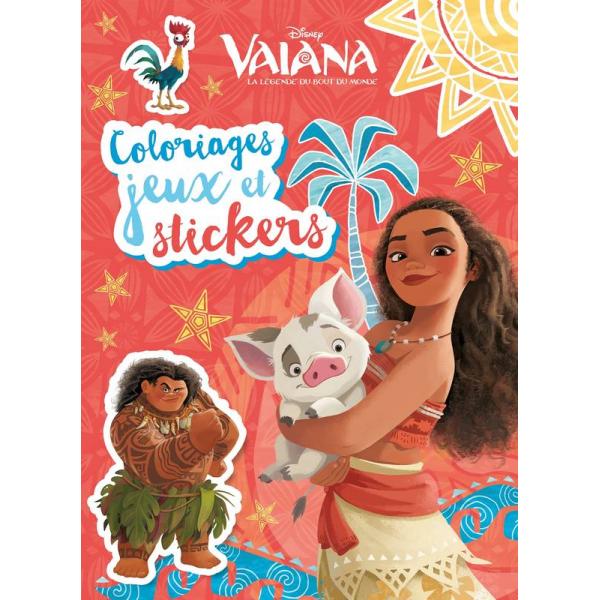 Coloriages jeux et stickers -Vaiana la légende du bout du monde