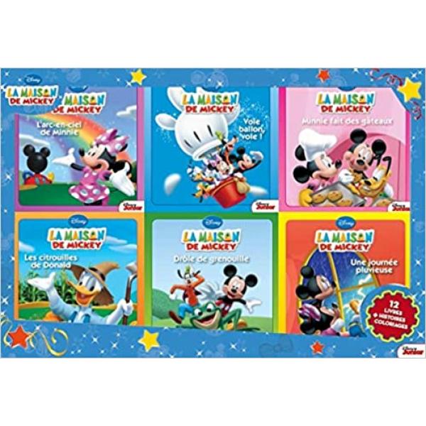 Coffret La maison de Mickey 12 livres histoires + coloriages