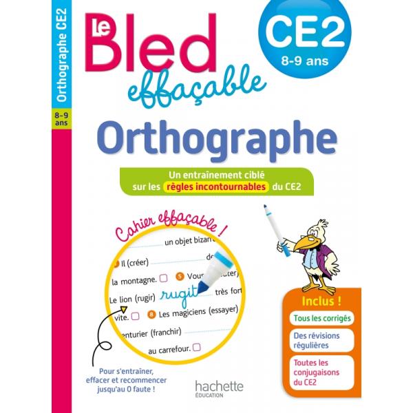 Bled effaçable Orthographe CE2 2018